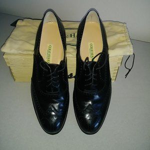 Vintage Cole Haan wingtip, Black, Men's 9.5, Made in Italy, Worn 1 Time
